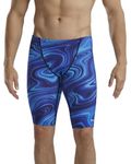 TYR Men's Durafast Elite Athletic Jammer Swimsuit Swim Trunks, Blue Vitality, 34