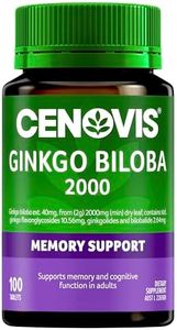 Cenovis Ginkgo Biloba 2000 Tablets 100 - Supports Memory & Mental Recall in Adults - Assists Cognitive Function - Maintains Healthy Blood Circulation - Reduces Free Radicals Formed in the Body