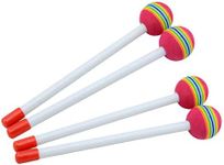 GSHLLO 4 PCS Lollipop Drum Mallet Sticks Hammer Percussion Sticks Drumstick with Wood Handle for Kids