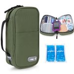 YOUSHARES Insulin Pen Case - Insulin Cooler Travel Case Large with 2 Ice Packs, Diabetic Case Medicine Cool Storage Bag for Diabetic Supplies (Military Green)