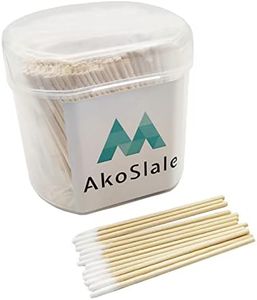 AkoSlale 500Pcs Wooden Precision Q Tips – Natural Pointed Cotton Swabs for Makeup Detailing, Nail Art, Home Crafts & Fine Cleaning | 2.9 Inch Bulk Swabs with Storage Case