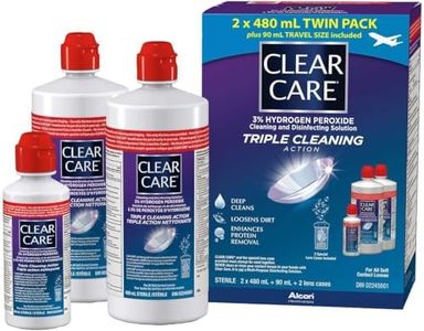 Generic Clear Care 3% Hydrogen Peroxide Triple Action Cleaning Triple Action 2x16oz + 3oz Travel Size, Blue