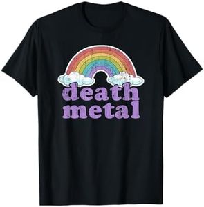 DEATH METAL Rainbow Funny Retro Vintage Love Music Metalhead T-Shirt