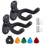 Guitar Wall Mount 2 Sets,Ukulele Hanger Hook Holder Stand Guitar Hangers Hooks for Acoustic Electric Bass Guitars and Ukulele