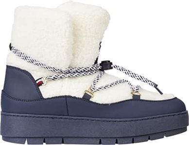 Tommy Hilfiger Women's Th Faux Fur Snow Boots, Outdoor Boots, Space Blue, 37 EU, Space Blue, 6.5 US