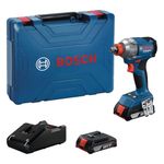 BOSCH GDX 18V- 285 Professional Cordless Impact Wrench/Driver Kit (Hybrid tool) | 18 V| 2 x 2.0 Ah Batteries| 285 Nm Torque | 2-in-1 Tool | L- Boxx included | Model 06019N21F2 | 1 year warranty