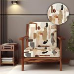 Decorian Soft Velvet Stretchable Printed Solid Sofa Slipcovers, Wooden Sofa Seat Cover, Sofa Back Cushion Covers (Pack of 6, Abstract Shapes)