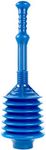 JS Jackson Supplies Professional Bellows Accordion Toilet Plunger, High Pressure Thrust Plunge Removes Heavy Duty Clogs from Bathroom Toilets, All Purpose Power Plunger, Cobalt