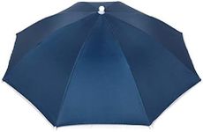 Hunter's Tail UV Umbrella Hat, with Umbrella Fishing Gardening Folding Umbrella One Canopy, Dark Blue, 65cm Blue