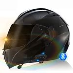 Motorcycle Helmet Bluetooth, Full Face Motorbike Helmet Flip up Double Sun Visor Modular Helmet DOT/ECE Certified, Built-in Mp3 Integrated Communication Auto-answer System