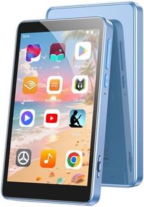 AGPTEK 96GB MP3 Player with Bluetooth and WiFi, T08X 4'' Android 14 MP4 Music Player with Spotify, Audible, APP Store, Up to 1TB, Blue