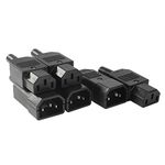 sourcing map 3Pair AC250V 10A IEC C14 Male C13 Female, 3 Pins Terminals Inline Adapter Plug Power Socket Connectors