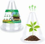【12 Pieces】 Garden Cloches for Plants, Plant Covers Plant Protectors Transparent Bell Jar Cloches to Protect Plants from Birds, Slugs, Frost, Freeze Weather, 7.8" D x 9.4" H, Transparent
