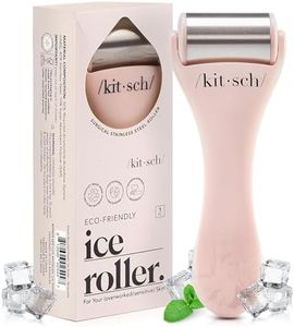 Kitsch Ice Roller for Face – Stainless Steel Face Ice Roller to Reduce Puffiness, Redness & Headaches – Cooling Facial Roller for Skin Care, Irritation Relief & Spa-Like Experience at Home - Pink