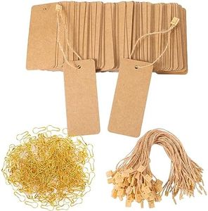 300 Set Kraft Paper Price Tags with Safety Pins - Custom Black Clothing Tags for Crafts & Display