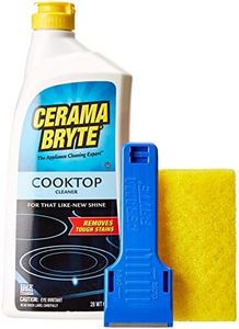 Cerama Bryte Ceramic Cooktop Cleaner (28 oz) Scraper and 5 Cleaning Pads Combo Kit