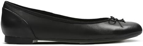 Clarks Women's Couture Bloom Ballet Flats, Black Leather, 9 US Narrow