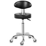 Kaleurrier Rolling Stool Chair with Smooth-rolling Dual-wheel casters,Comfortable Cushioned Backrest, Swivel Seat, Heavy Duty Hydraulic Height Adjustable,Sturdy and Durable