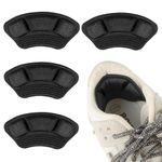 WLLHYF 4 PCS Anti-Slip Heel Grips Liner Cushions Inserts, Heel Pads Inserts Shoe Too Big Filler Heel Protectors for Men Women Loose Shoes Prevent Slipping Out Rubbing Blisters(4 Black)