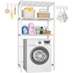 Ulif U8 Laundry Room Storage Organizer, Over The Washer and Dryer Storage Shelves for Laundry Organization, 35”W x 13.4”D x 76.2”H, Suit Washing Machine Width Within 32.6”, Hold 304 lb, White