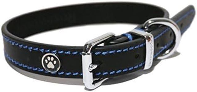 Rosewood Luxury Leather Dog Collar, Black, X-Large