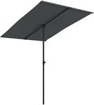 vidaXL Outdoor Parasol, Outdoor Umbrella with Aluminium Pole, Sunshade with Adjustable Height, Sun Shelter for Garden Patio, Anthracite