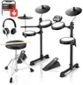 Donner DED-80 Electronic Drum Set with 4 Quiet Mesh Pads, 180+ Sounds, 2 Pedals, Throne, Headphones, Sticks, and Melodics Lessons