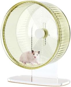 Super-Silent Hamster Exercise Wheel: Silent Spin Toys Hamster Running Wheels with Height Adjustable Stand for Hamsters Gerbils Mice Or Other Small Animals -8.5inch Green