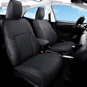 GIANT PANDA Customized Full Set Car Seat Covers Fit for Toyota Corolla S, SE, XSE Sedan 2014 2015 2016 2017 2018 2019 - (Black)