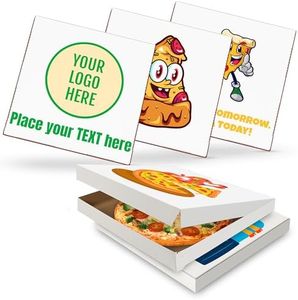 MT Products Custom Printed Pizza Boxes 10" x 10" x 1.5" - Extra Thin White Customizable Pizza Box with Logo (Pack of 15) - Made in the USA