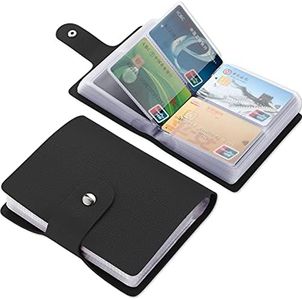 Angimi Leather Credit Card Holder, Business Card Organizer with 60 Card Slots for Storing and Preventing Credit Card or Business Card Loss, Black01, Clemence