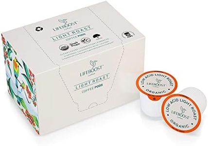 Lifeboost Light Roast Coffee Pods - Low Acid Coffee K Cups - Single Origin Non-GMO Organic Coffee Pods - Compatible with Keurig & Keurig 2 Machines - 10 Count