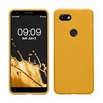 kwmobile Case Compatible with Google Pixel 3a Case - Soft Slim Protective TPU Silicone Cover - Honey Yellow