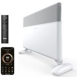 Ballu Convection Panel Space Heater for Large Room,1500W Electric Heater with Programmable Thermostat,WiFi App Control,Standing or Wall Mount,Smart Quiet Heater for Indoor Use,Works with Alexa,White