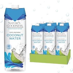 6 Pack of Nature's Goodness Coconut Water - 33.82 Fl Oz 1(L) (No Pulp, Sugar Free, Vegan, Hydrating Naturally)