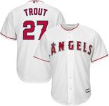 Outerstuff Mike Trout Los Angeles Angels MLB Kids Youth 8-20 White Home Cool Base Player Jersey, White, Small