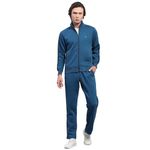 Monte Carlo Mens Blue Solid Mock Neck Full Sleeve Track Suit (224261480-2-38)