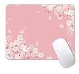 IMAYONDIA Cute Pink Mouse Pad, Floral Flowers Mouse Pad, Sakura Cherry Blossom Mousepad, Japanese Aesthetic Desk Decor, Anti Slip Rubber Base Mice pad for Computer Office Girl, 9.5 x 7.9 Inch