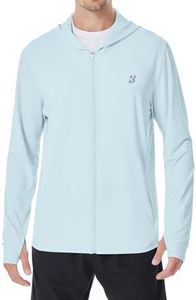 Roadbox Men's UPF 50+ Sun Protection Hoodie Jacket Lightweight Zip Fishing Hiking UV Shirts with Pockets and Thumbholes
