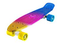 Ridge Skateboards Rainbow Neochrome 27" Mini Cruiser Complete Nickel board - UK Manufactured - Metallic Fades