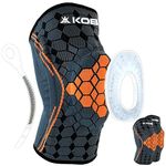 Kobo Knee Brace for Men Women Knee Compression Sleeve Support with Patella Gel Pads & Side Stabilizers, Medical Grade for Running, Meniscus Tear, Arthritis, ACL, Joint Pain Relief ORG/XL (Imported)