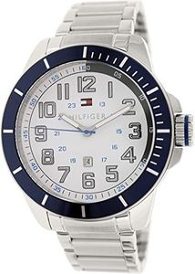 Tommy Hilfiger Men's La Essentials 1791073 Qtz Basic Calendar Watch, White Dial, 47.79mm