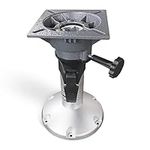 Adjustable Boat Seat Pedestal and Bases with Swivel and Height Adjustment for Boat Seats Captain Chair 13.5 to 18 Inches Aluminum Locking Height Adjustable Pedestal