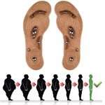 EEUK Body Detox Slimming Magnetic Foot Acupuncture Point Therapy Insole Cushion Massager Brioche Comfort Massage Shoe Pads Therapy Cutable Size for Men/Women 1 Pairs-S