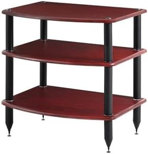 Pangea Audio Vulcan Three Shelf Audio Stereo Rack, Media Stand, and Components Cabinet 3 Shelf Rosenut Red