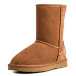 AUSLAND Women's Short Boots Winter Ankle Snow Boots Waterproof Classic 6.5US 5125 Chestnut 37EU