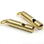 KHANJAN Outdoor SOS Urgent Kits Loud Solid Metal Brass with Keychain Emergency Camping Hiking no Balloon Survival Whistle Pets Training Whistle (1)