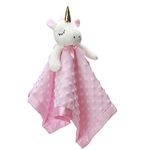 Pro Goleem Unicorn Loveys for Babies Soft Plush Security Blanket for Girls Stuffed Animal Blanket Fleece Lovies for Babies Pink Snuggle Blanket Gift for Newborn, Infant and Toddler