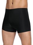 K898 Men's Square Leg Swimming Jammer Shorts UPF50+,Men Swimsuit Swim Jammers Fabric Shape Retention (Black,S)