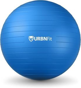 URBNFit Exercise Ball - Yoga Ball in Multiple Sizes for Yoga, Pilates, Pregnancy, Stability - Anti-Burst Swiss Balance Ball w/Quick Pump – Office Ball Chair for Home and Gym – 34 Inch - Blue